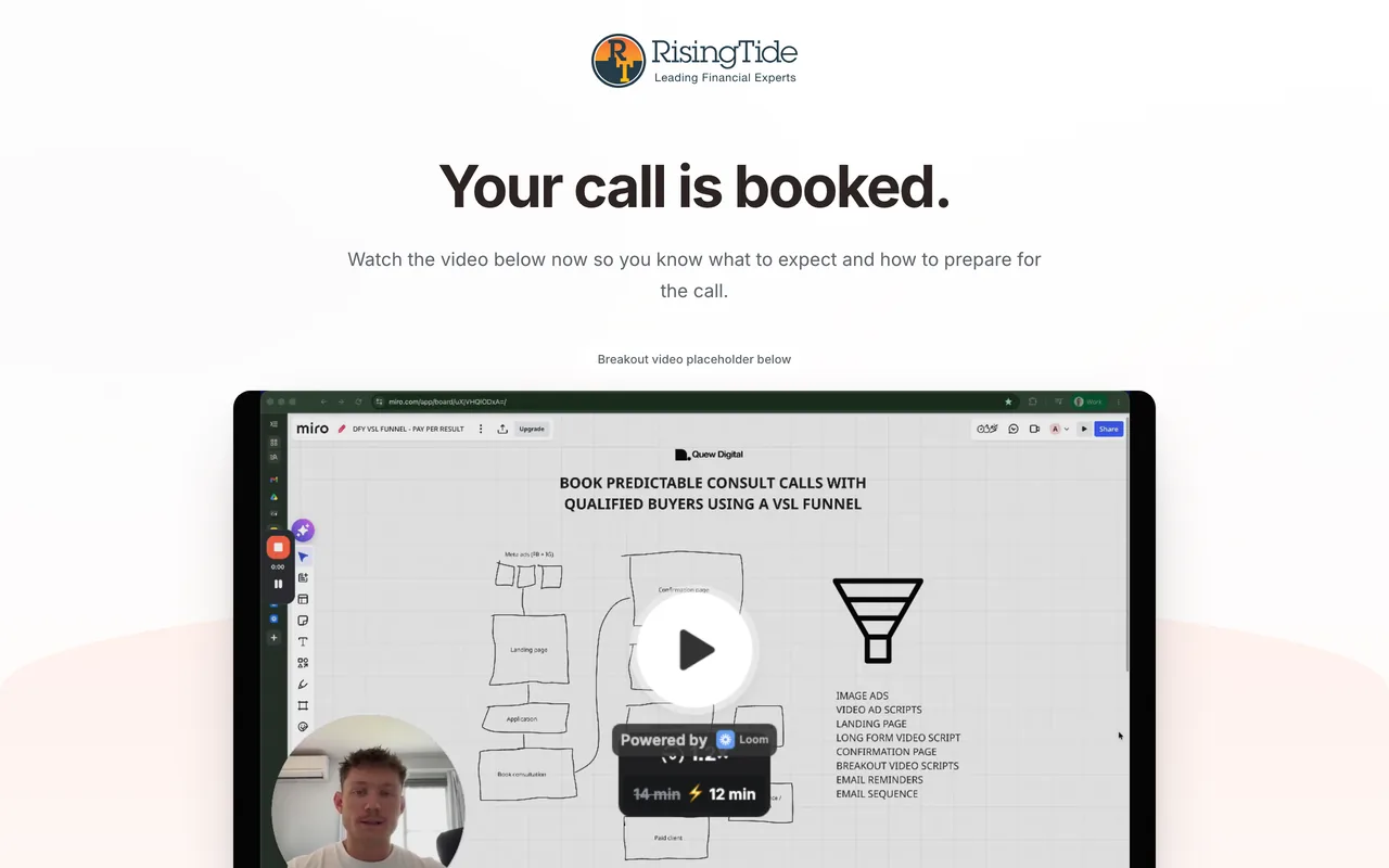 Confirmation page preview